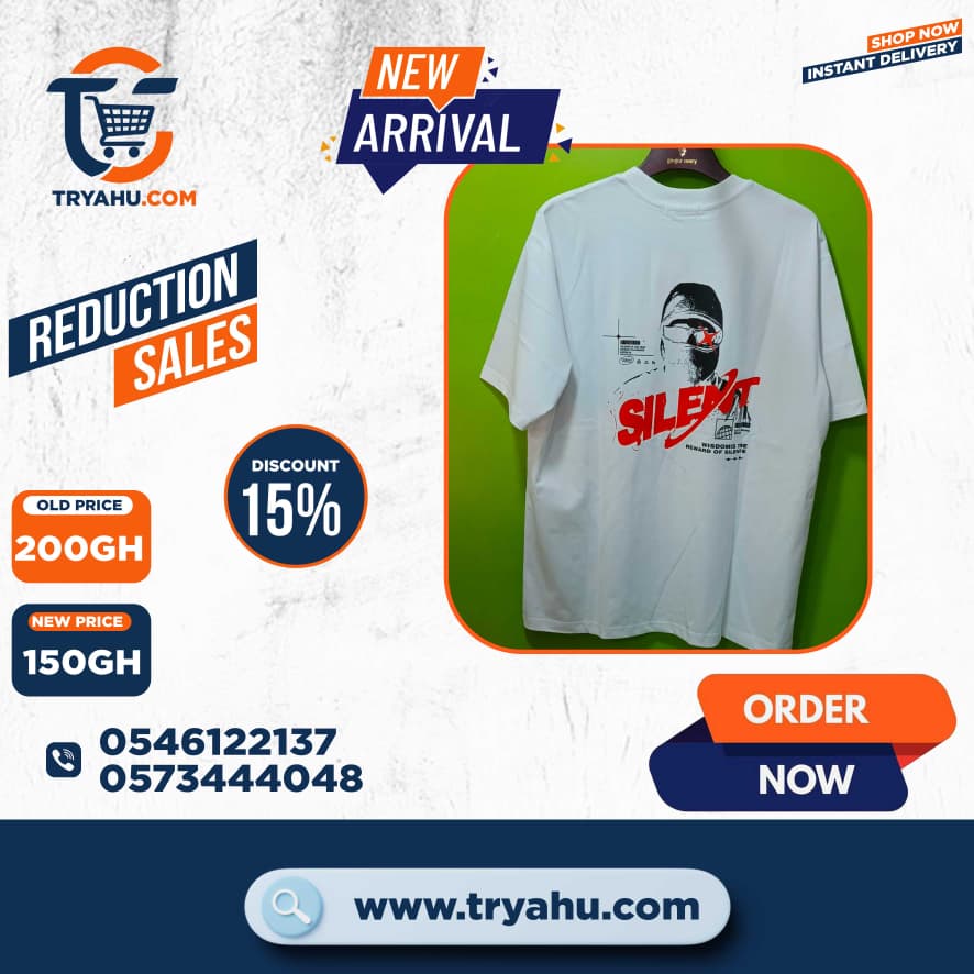 Heavy 100% Cotton T-Shirts for Men | Stylish & Durable | Tryahu Ghana
